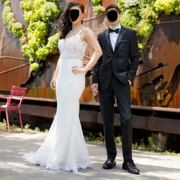 Wedding Dress - low back, spaghetti strap dress - Picture 2 of 16